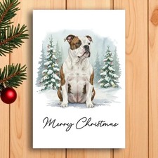 American Bulldog Christmas Card from the dog. Dog Lovers Card. Multiple breeds