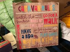 Wooden caravan rules sign static mobile campervan 12” x 11.5”