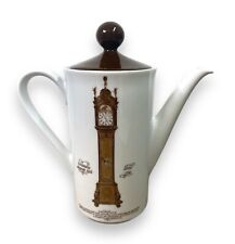 Vintage Mitterteich Porzellan Coffee Tea Pot Porcelain Grandfather Clock Germany