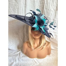 Large navy fascinator with