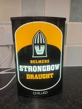 VINTAGE BULMERS STRONGBOW DRAUGHT CIDER LIGHT UP PUMP FONT. CONVERTED TO 240V G9