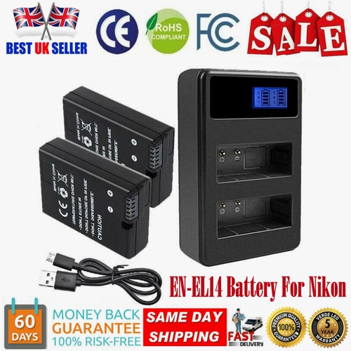 2pcs el14 battery usb - en-el14,