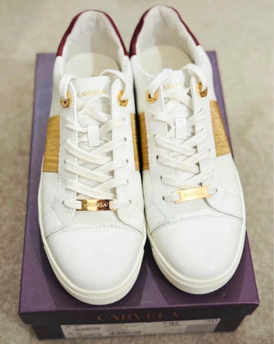 Carvela white low - top, lace