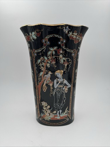 Large unmarked black - black, glazed