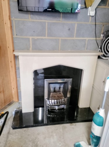 Marble fire surround - marble, gas