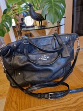 COACH.NEWYORK.BLACK LEATHER HANDBAG