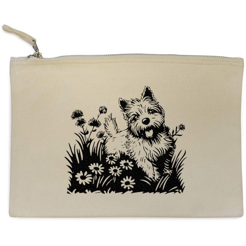 Westie dog with flowers - 'westie,
