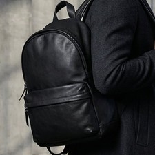 DAMIR DOMA Black Leather Men's Backpack Excellent Condition