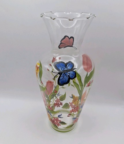 Hand painted vase butterfly - hand,