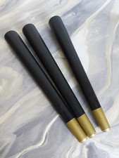 3 VINTAGE BLACK TAPERED WOOD DANSETTE FURNITURE CABINET LEGS MID CENTURY 1960s 