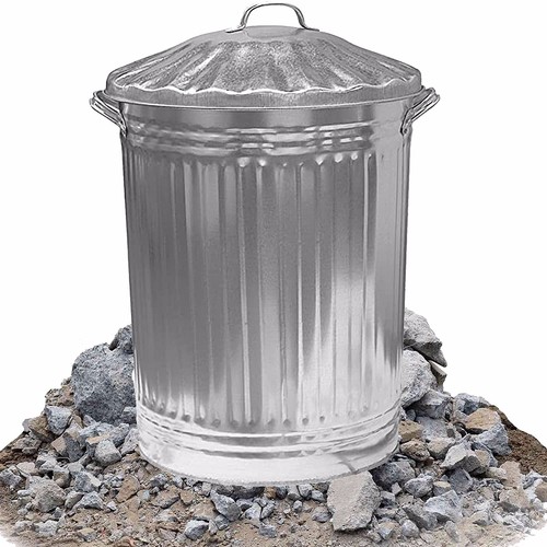Galvanised metal bin garden - galvanised,