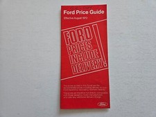 FORD ESCORT MK1 CORTINA MK3 CAPRI GRANADA PRICE GUIDE SALES BROCHURE AUGUST 1972