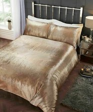 Luxury Crushed Velvet Sequin Embellished Duvet Cover Bedding Set - GOLD / SILVER