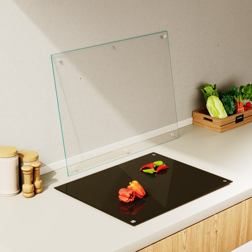 Clear glass chopping board - glass,