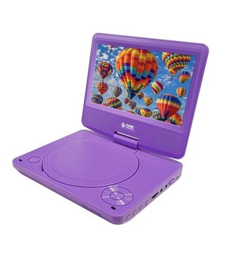 Portable dvd player purple - 7",
