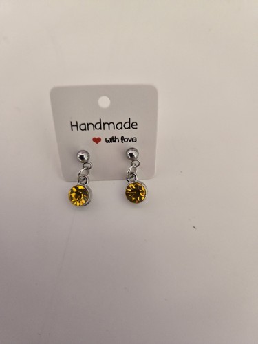 Yellow birthstone stud - yellow,