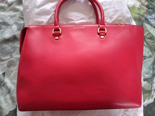 Lulu guinness red leather tote - guinness,