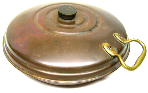 Antique round copper bed - copper,