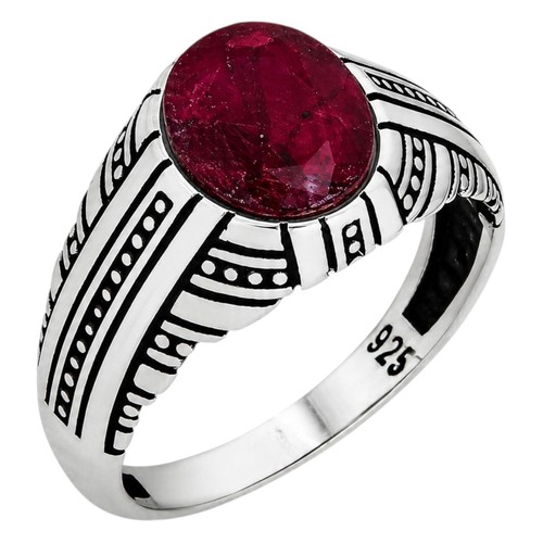 Men real red ruby ring - men’s,