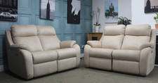 G PLAN KINGSBURY ELECTRIC+LUMBER PAIR OF 2 SEATER SOFAS IN STINGRAY LINEN FABRIC