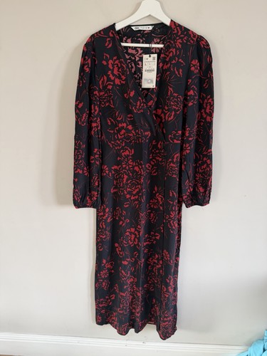 Zara black red floral - black,