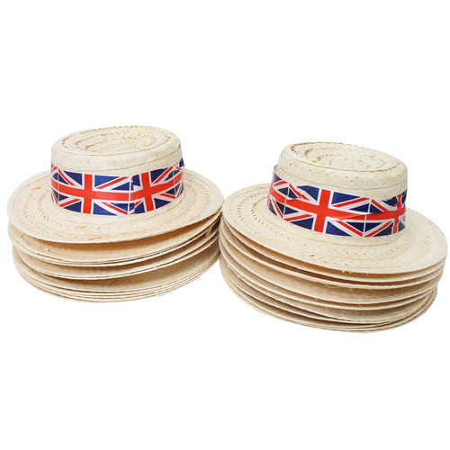 Union jack straw boater - 25,