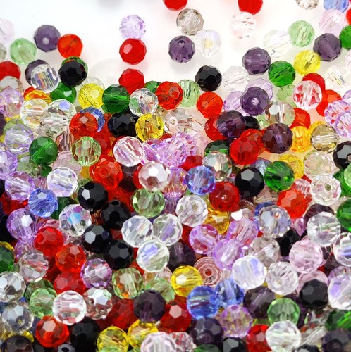 Round czech faceted crystals - round,