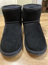 Emu Black Suede Slipper Boot