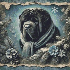 Shar Pei Puppy Dog  Vintage