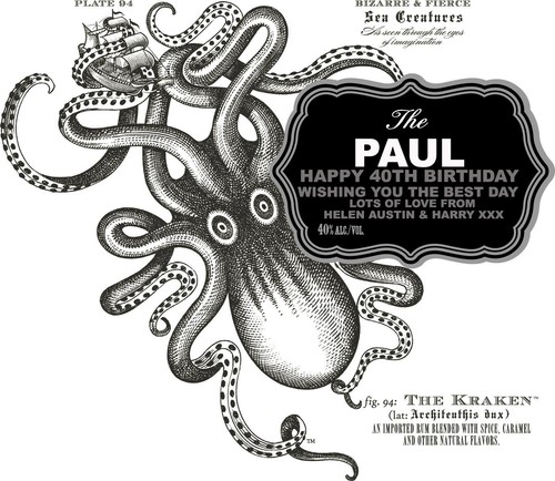 Personalised kraken spiced rum - personalised,