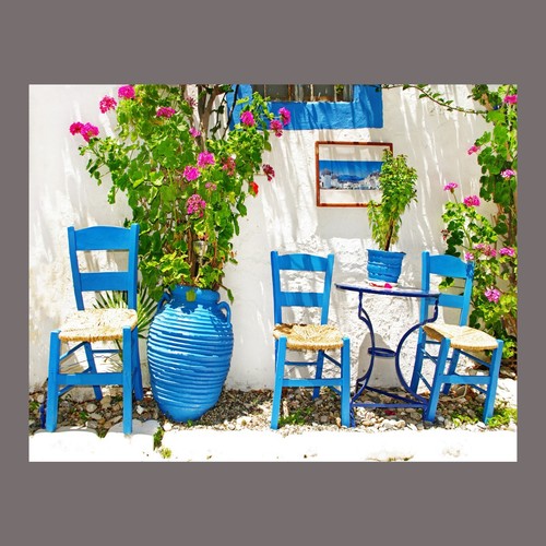 Canvas picture greece blue - canvas,