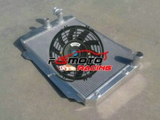 5ROW Alu Radiator + FAN For 1939 Chevy Hot Street Rod 350 5.7 V8 W/Tranny Cooler