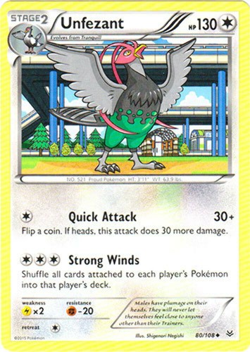 Unfezant 108 uncommon - 80/108,