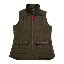 MUSTO Stamford Brown Quilted Vest Equestrian Button Pockets Womens M UK 12 US 10