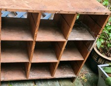 Vintage Wooden Pigeon Hole Storage Unit  - 9 Holes -  Needs Work