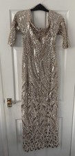 Quiz - Gold and Silver Sequined  Evening Dress