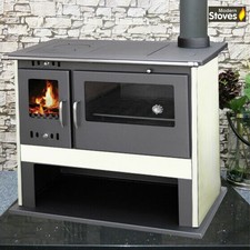 Wood Burning Stove Range Oven Cooker Multi Fuel Milan LUX  IVORY Modern  