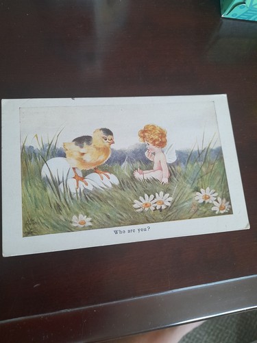 Old postcard who are you - postcard,
