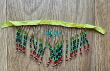 Blue Red Green Clear Tiered Beaded Fringe Trim Hobbies Craft 