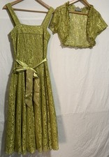 Michaela Louisa lace outer midi neon green midi dress size 8/ 10