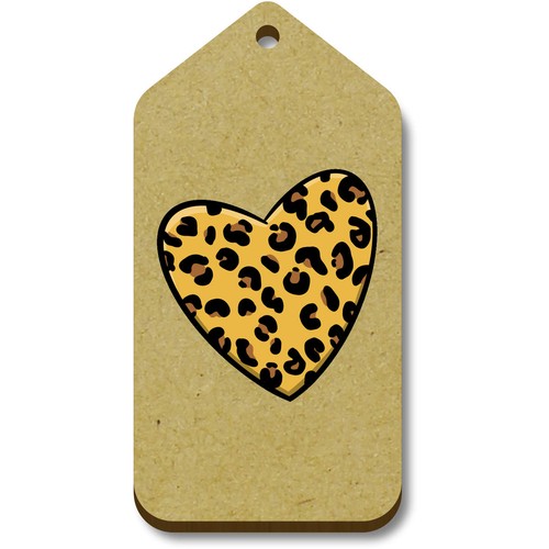 Leopard print heart mdf gift - 'leopard, heart'