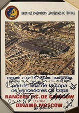 Rangers v Dynamo 1972 European Cup Winners Cup Barca Bears Poster Signed by 12