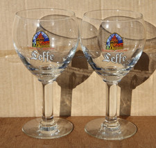 LEFFE - Abbaye De Abdij Van -  2x 1 Pint Bowl with Stem Glasses  - VGC