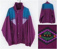 Mens Activewear Jacket 2XL Size SPORT COMPANY Vintage Full Zip Windbreaker