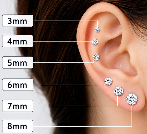 925 sterling silver - cz, stud