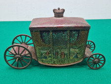 Rare 23 cm Vintage 1936 W&R Jacob Coronation Coach Biscuit tin