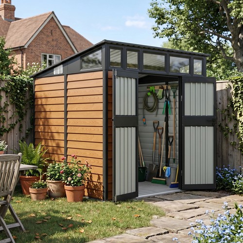 8x7ft metal shed garden - metal,