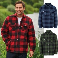 Mens Champion Kinross Anti-pill Fleece Shirt with Winter Warm Quilted Lining