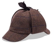 100% Wool Country Tweed Sherlock Holmes Deerstalker Hunting Drop Ears Hat Best