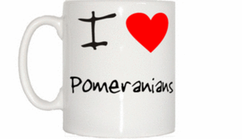 Love heart pomeranians - pomeranians, mug